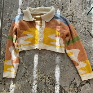 Multi Color Cropped Sweater